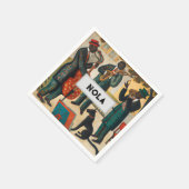 JAZZ カッコいい Trio In NOLA Paper Napkin スタンダードカクテルナプキン (角)