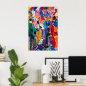 Jazz Abstract Art Print Matisse-Inspired Music ポスター (ホームオフィス)