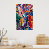 Jazz Abstract Art Print Matisse-Inspired Music ポスター (キッチン)
