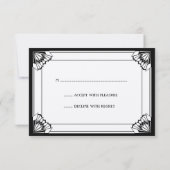 Jazz ageブラックアールデコRSVP結婚の対応 出欠カード (裏面)