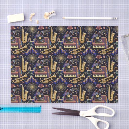 Jazz Age Celebration Pattern 薄葉紙 (クラフト)