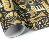 Jazz Age Music Pattern ラッピングペーパー (ロールコーナー)
