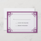 Jazz age purpleアールデコRSVP結婚の対応 出欠カード (裏面)