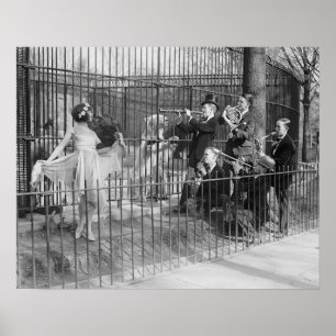 Jazz Band at the Zoo, 1925.ヴィンテージ写真 ポスター