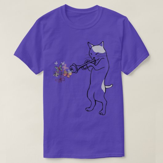 Jazz Cat Playing Trumpet Tシャツ (デザイン正面)