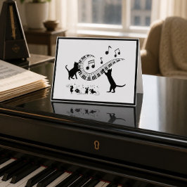 Jazz Cats | ピアノ型折りたたみノートカード ノートカード