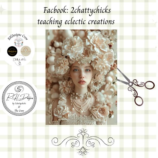 Jazz Era Lady with Floral Hat Decoupage  Tissue Pa 薄葉紙