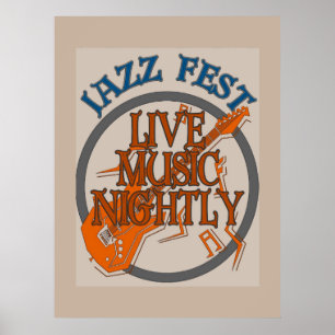 Jazz Fest Music Nightly、追加文字 ポスター
