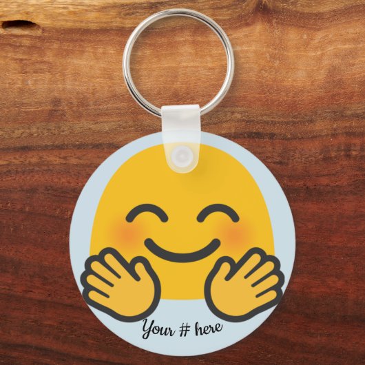 Jazz Hands KeychainパーソナライズされたテキストIDラベル キーホルダー (正面)