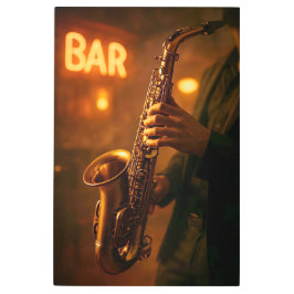 Jazz in Bar Lights メタルプリント