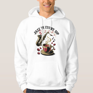 Jazz in Every Sip Coffee Lover Graphic Tee パーカ