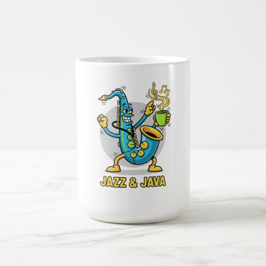 Jazz & Java Funny Saxophone Coffee Mugs  | Jazz  コーヒーマグカップ (中央)