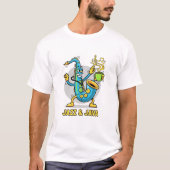 Jazz & Java Funny Saxophone Coffee T-Shirt | Jazz  Tシャツ (正面)