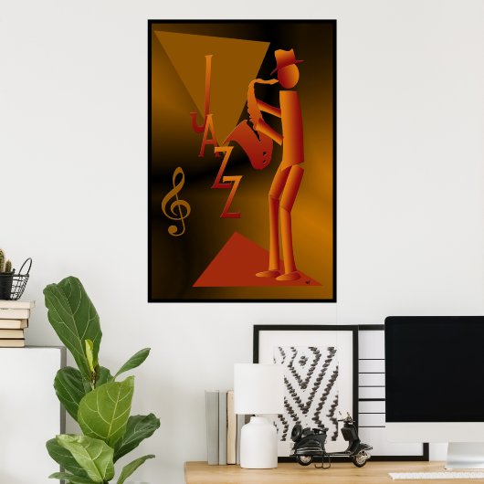 Jazz Man Poster Print ポスター (ホームオフィス)