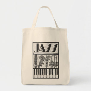 Jazz Music Instruments Canvas Tote トートバッグ