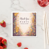 Jazz Music Mardi Gras Masquerade スタンダードカクテルナプキン (インサイチュ)