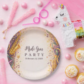 Jazz Music Mardi Gras Masquerade ペーパープレート (パーティー)