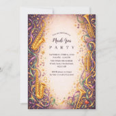 Jazz Music Mardi Gras Masquerade 招待状 (正面)