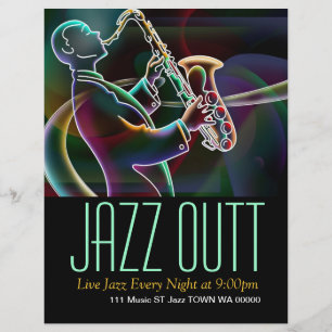 Jazz Music Musician Flyer Invitation チラシ
