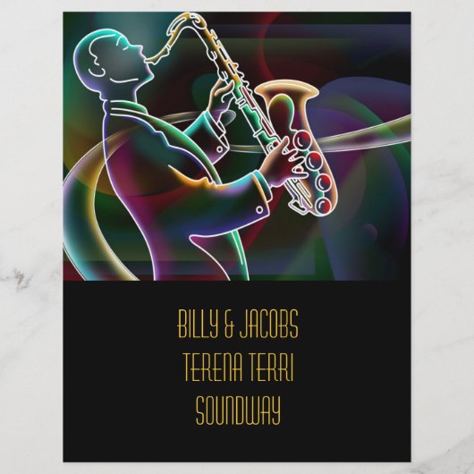 Jazz Music Musician Flyer Invitation チラシ (裏面)