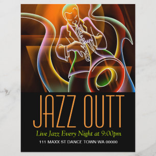 Jazz Music Musician Flyer Invitation チラシ