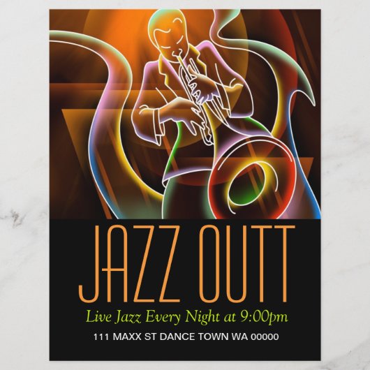 Jazz Music Musician Flyer Invitation チラシ (正面)