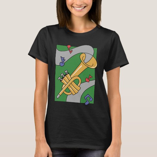 jazz music saxophone instrument notes tシャツ (正面)