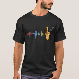 Jazz Music Saxophonist Soundwave Saxophone Tシャツ
