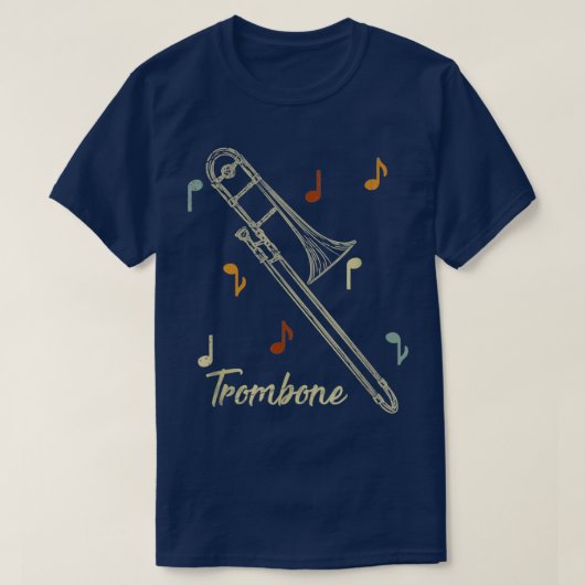 Jazz Musiker Geschenk Posaune Tシャツ (デザイン正面)