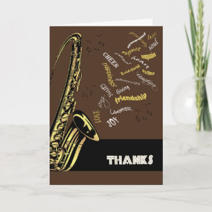 Jazz Saxophone Thank You Card サンキューカード