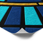 Jazz Trumpeters Poster Blue and Gold Stained Glass ポスター (角)