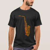 Jazz Word Of Saxophone Tシャツ (正面)