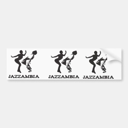 JAZZAMBIAのバンパーステッカーの白 バンパーステッカー (正面)