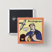jazzbanjorexの正方形ボタン 缶バッジ (正面&裏面)