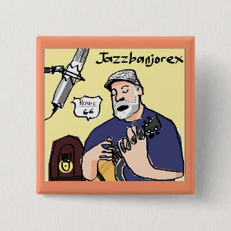 jazzbanjorexの正方形ボタン 缶バッジ