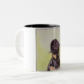 Jazzie Frannieミニチュア・ピンシャーのマグ ツートーンマグカップ (正面左)