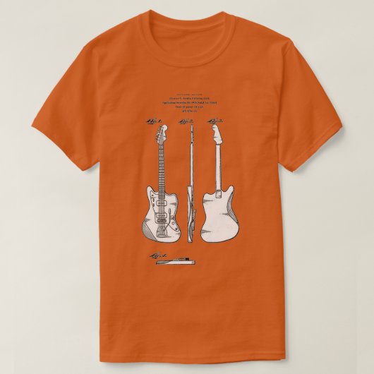Jazzmasterギター特許  tシャツ (デザイン正面)
