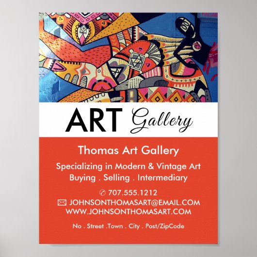 Jazzy Graffiti Art、Art Dealer、Gallery Advert ポスター (正面)