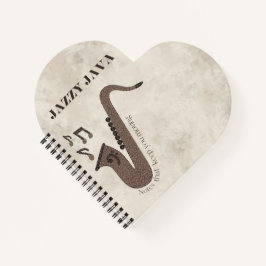 Jazzy Java コーヒー豆 サックス パーソナライズ ノートブック