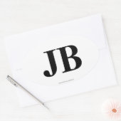 "JB"のジャクソンビルビーチ、FLの楕円形のバンパーステッカー 楕円形シール (封筒)