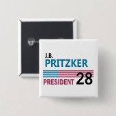 JB Pritzker 2028 缶バッジ (正面&裏面)