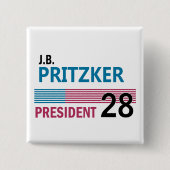 JB Pritzker 2028 缶バッジ (正面)