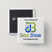 "JB Sims Show Unity Squareボタン – Collectible Pi 缶バッジ (正面&裏面)