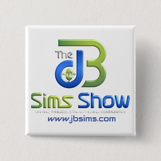 "JB Sims Show Unity Squareボタン – Collectible Pi 缶バッジ (正面)