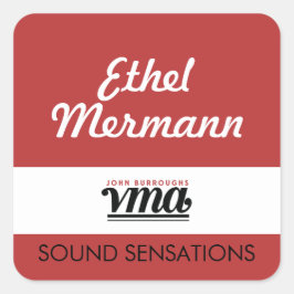 JBHS VMAの赤い背景（白いスクリプト付き） スクエアシール