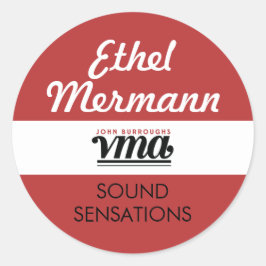 JBHS VMAの赤い背景（白いスクリプト付き） ラウンドシール