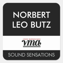 JBHS VMA黒の背景（白いオールキャップス）フォント スクエアシール