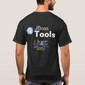 JBossはWordle暗いTに用具を使います Tシャツ (裏面)