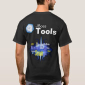 JBossはWordle暗いT v6 Horiz燃え立つロゴに用具を使います Tシャツ (裏面)