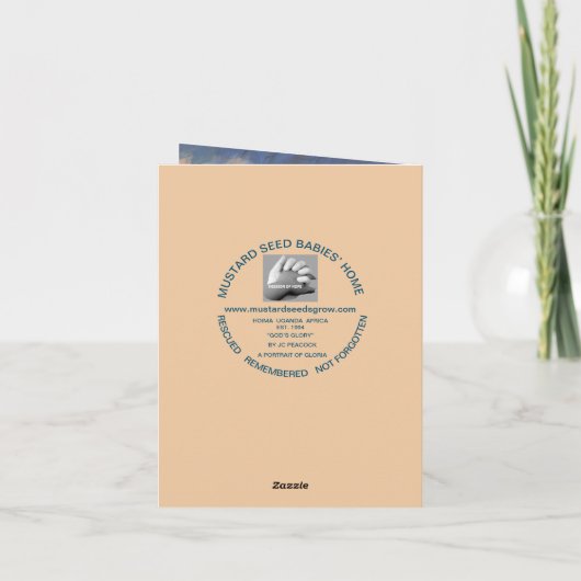 JCの孔雀によるからしの種子GROW-NOTEカード サンキューカード (裏面)